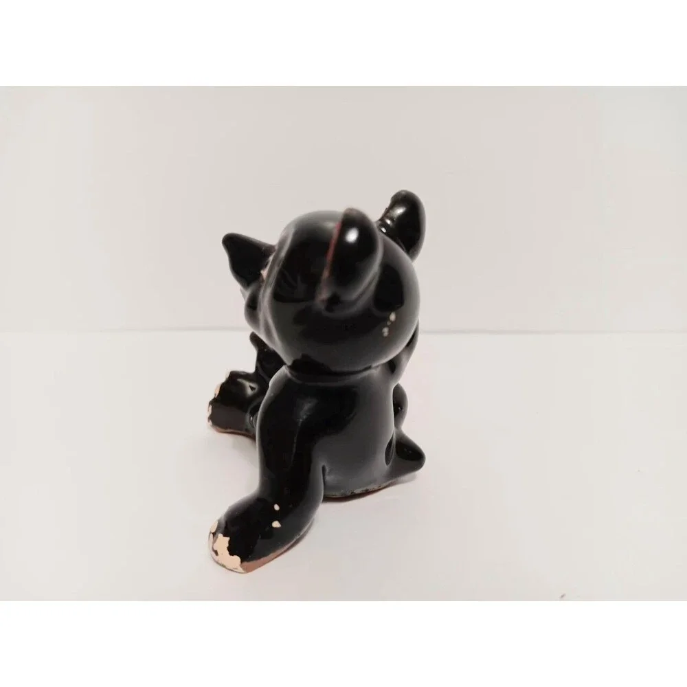Bear Figurine Redware Black Figurine Home Country Farmhouse Vintage Decor 2